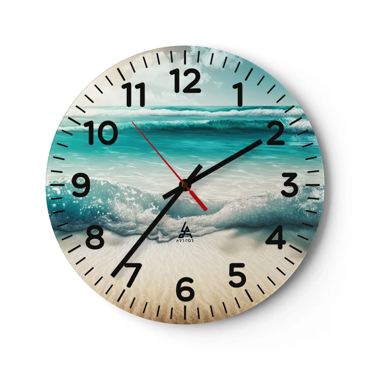 Reloj de pared - Reloj de vidrio - Calma oceánica - 30x30 cm