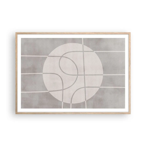 Póster en marco roble claro - Circular y rectilíneo - 100x70 cm
