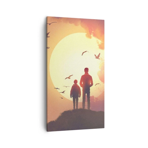 Cuadro sobre lienzo - Impresión de Imagen - Cara a cara con el sol - 45x80 cm