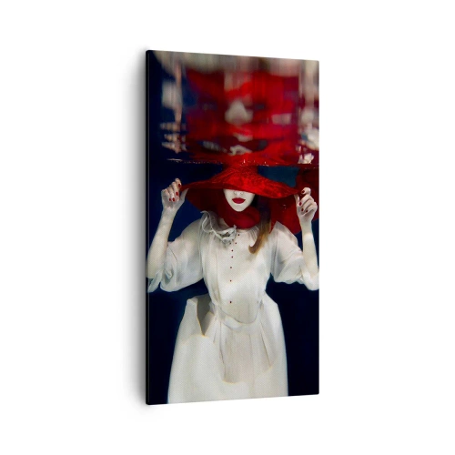 Cuadro sobre lienzo - Impresión de Imagen - Blanco y rojo - 55x100 cm