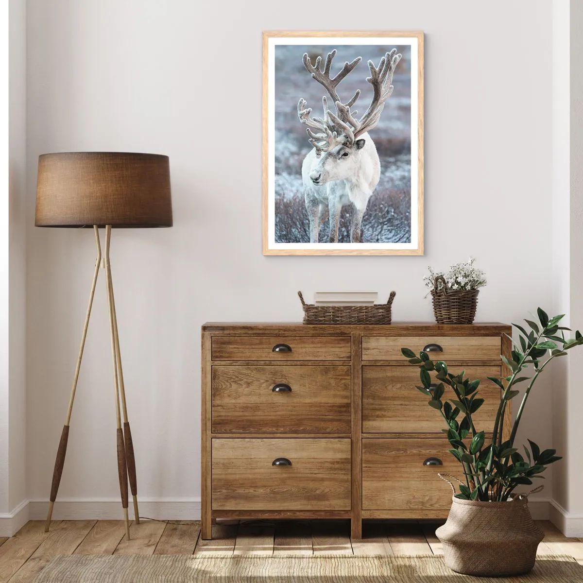 Póster en marco roble claro - Retrato al sol - 70x100 cm