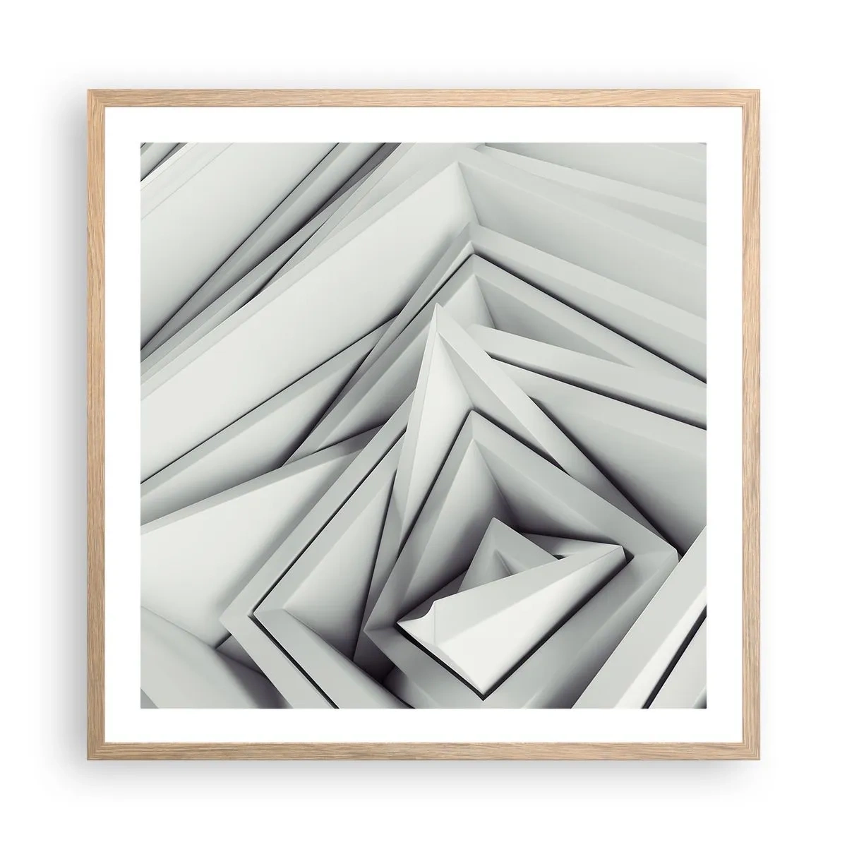 Póster en marco roble claro - Ángulos afilados - 60x60 cm