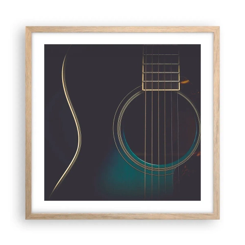 Póster en marco roble claro - Un momento antes de que suene - 50x50 cm