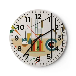 Reloj de pared - Reloj de vidrio - Y el mundo ríe - 30x30 cm