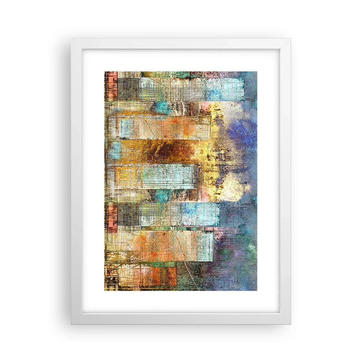 Póster en marco blanco - Metrópolis soleada - 30x40 cm