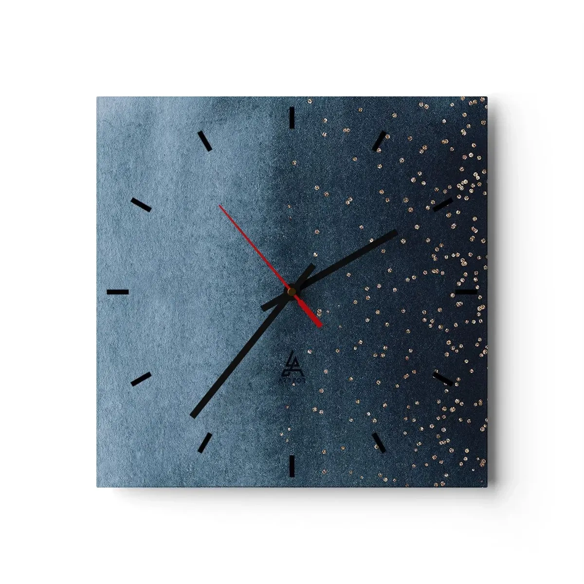 Reloj de pared - Reloj de vidrio - Composición - fases azules - 40x40 cm