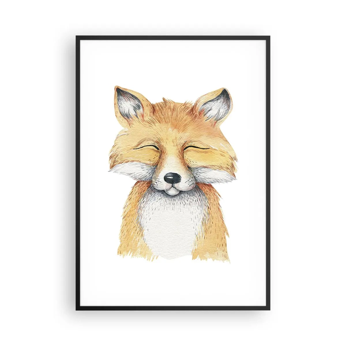 Póster en marco negro - Humor de zorro - 70x100 cm