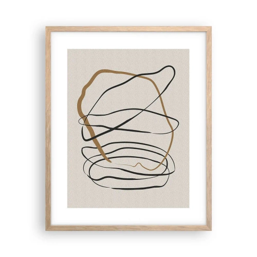 Póster en marco roble claro - Composición: danza lineal - 40x50 cm