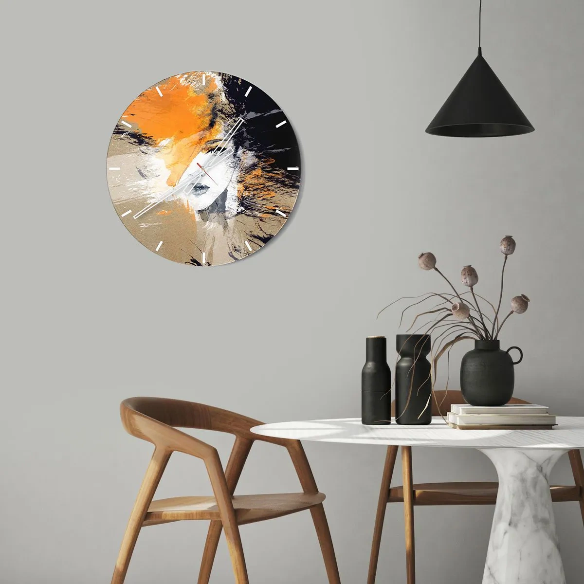 Reloj de pared - Reloj de vidrio - Y se convierte en luz - 30x30 cm