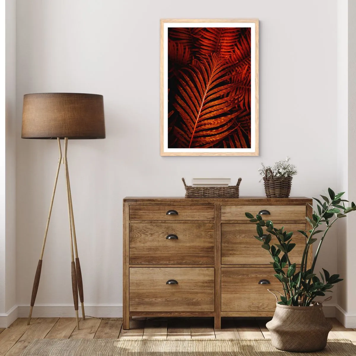 Póster en marco roble claro - Las brasas de la vida - 30x40 cm