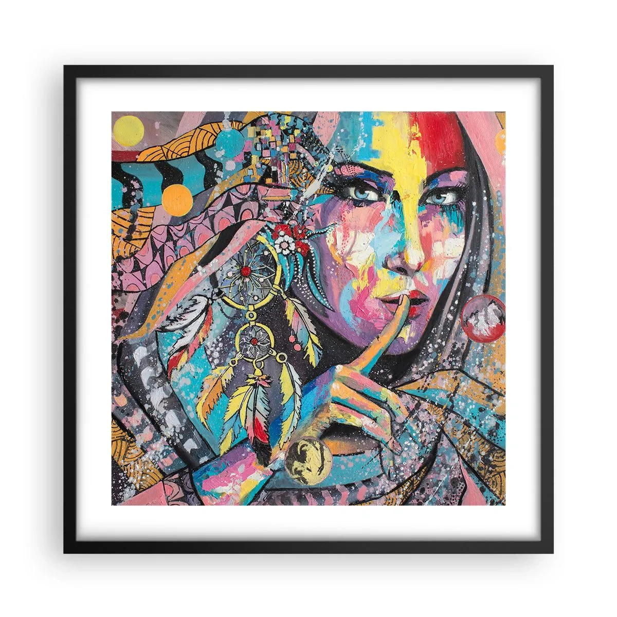 Póster en marco negro - Silencio hasta que entiendas - 50x50 cm