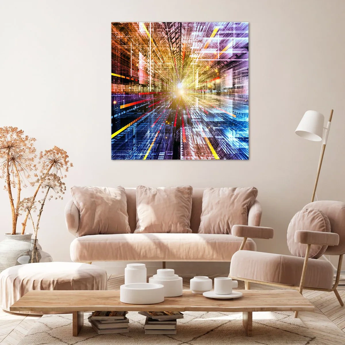 Cuadro sobre lienzo - Impresión de Imagen - Un pasillo luminoso - 30x30 cm