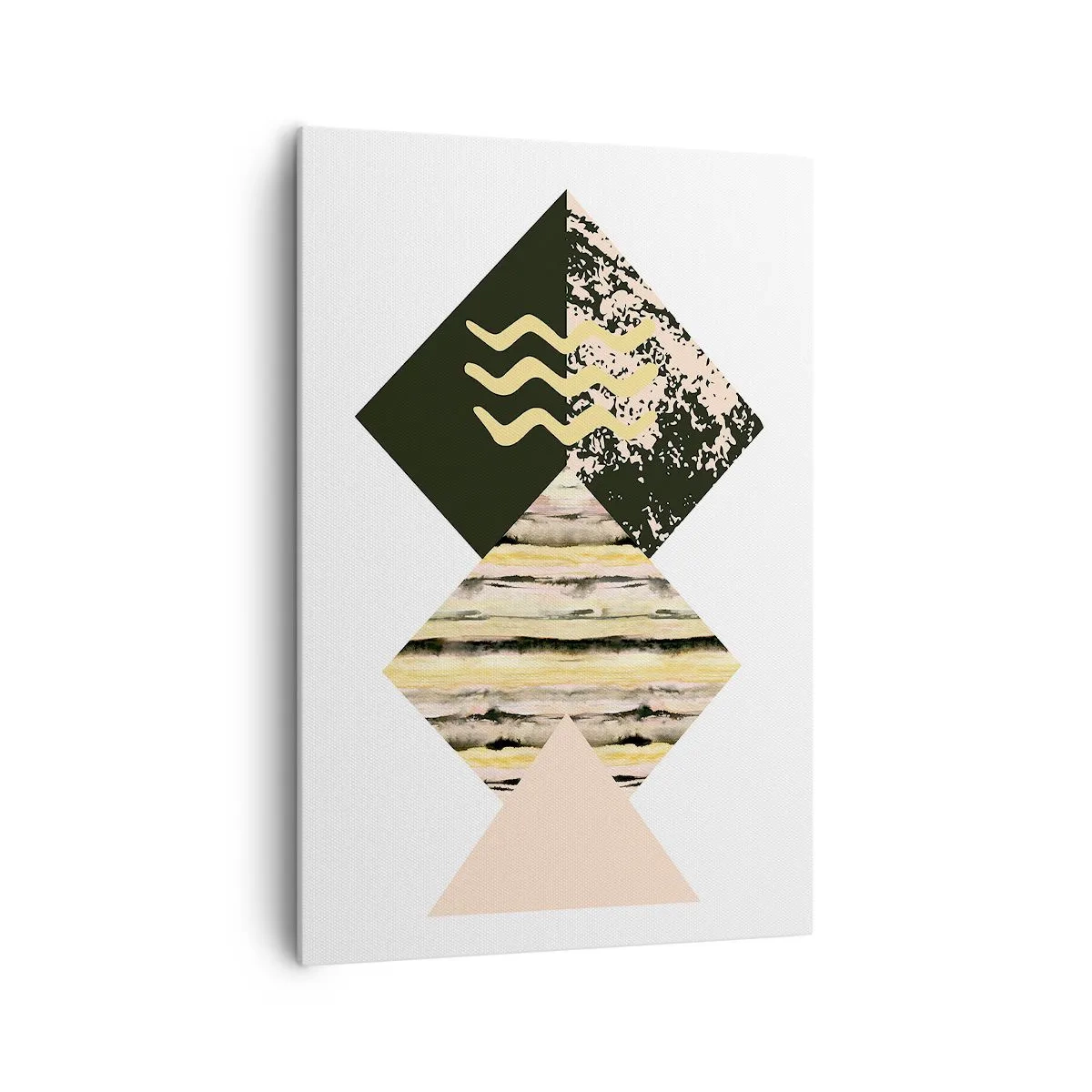 Cuadro sobre lienzo - Impresión de Imagen - Formas geométricas con patrones abstractos - 70x100cm - No es tan sencillo - Decoración de pared moderna para salón y dormitorio ARTTOR