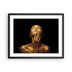 Póster en marco negro - Como seda dorada - 50x40 cm