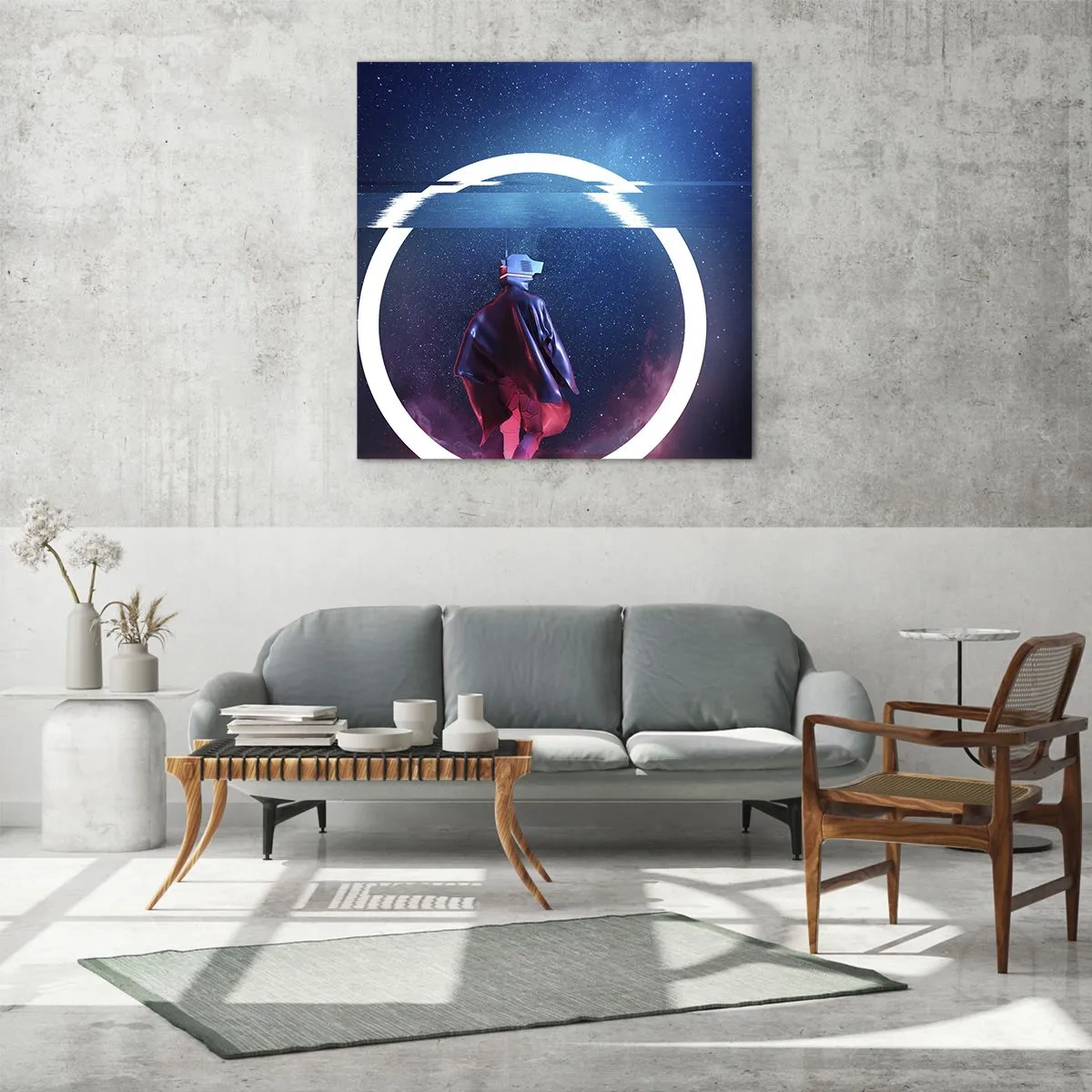 Cuadro sobre vidrio - Impresiones sobre Vidrio - Entre mundos - 70x70 cm