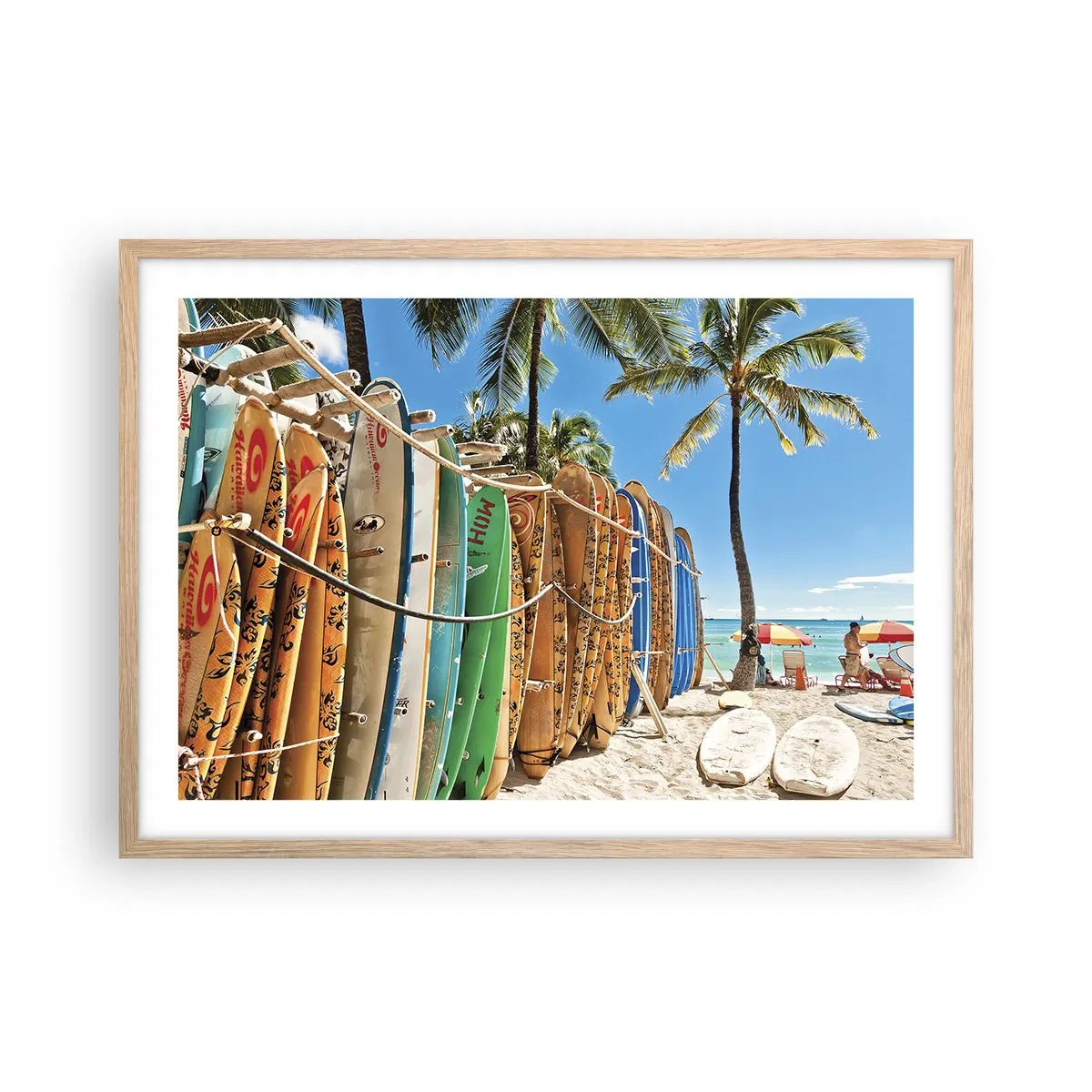 Póster en marco roble claro - Diversión soleada - 70x50 cm