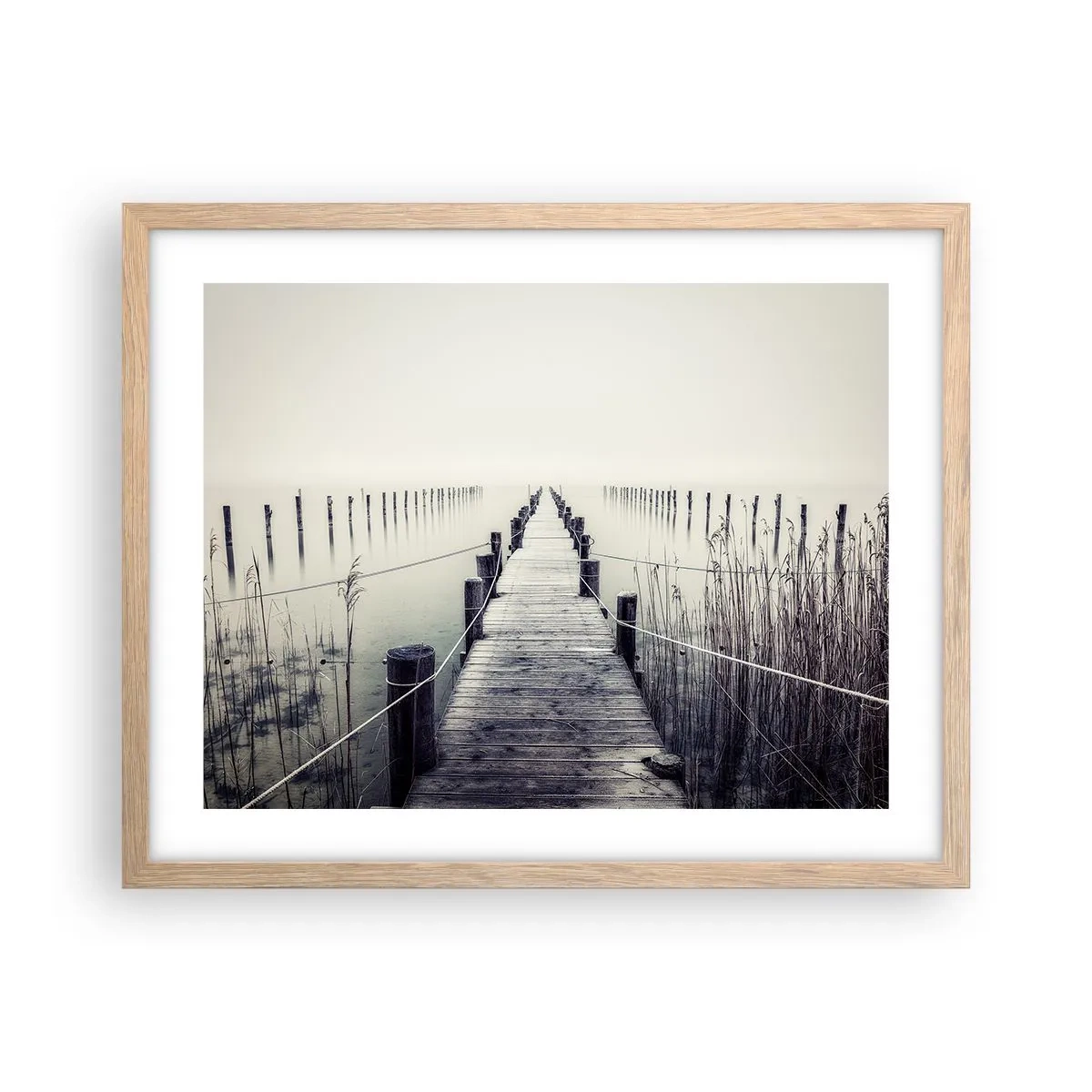 Póster en marco roble claro - Sumergirse en la paz - 50x40 cm