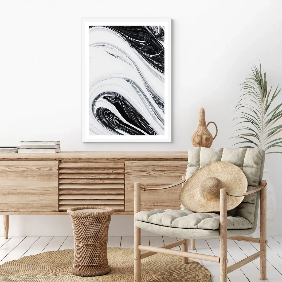 Póster en marco blanco - Combinando opuestos - 50x70 cm