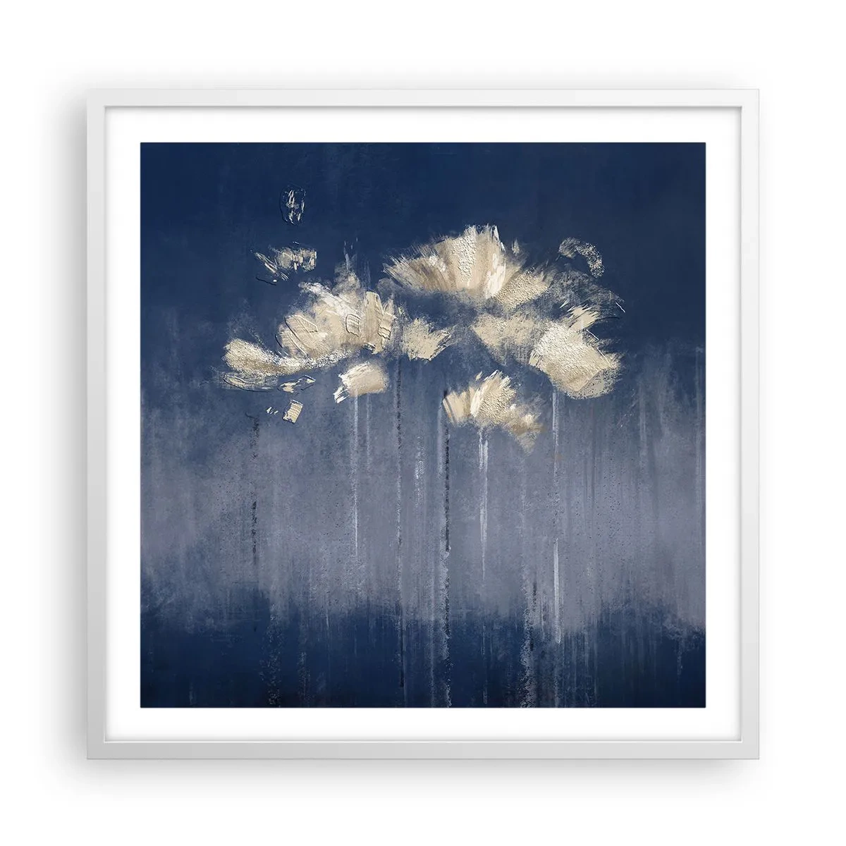 Póster en marco blanco - Como pétalos al viento - 60x60 cm