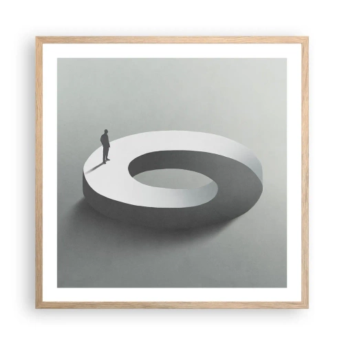 Póster en marco roble claro - Ser sabio no es una labor sencilla - 60x60 cm