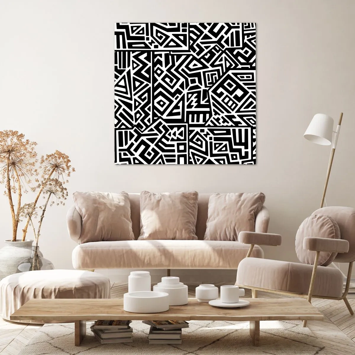 Cuadro sobre lienzo - Impresión de Imagen - Composición precolombina - 60x60 cm