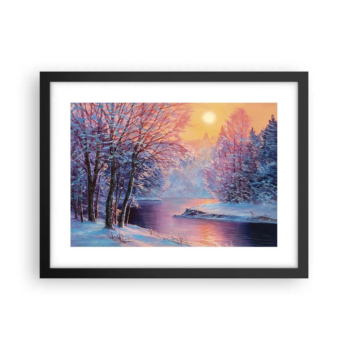 Póster en marco negro - Colores del invierno - 40x30 cm