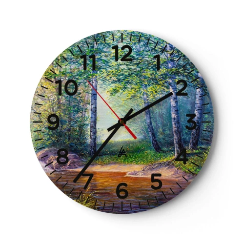 Reloj de pared - Reloj de vidrio - Paisaje idílico - 40x40 cm