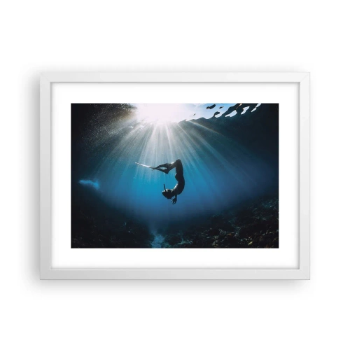 Póster en marco blanco - Danza subacuática - 40x30 cm