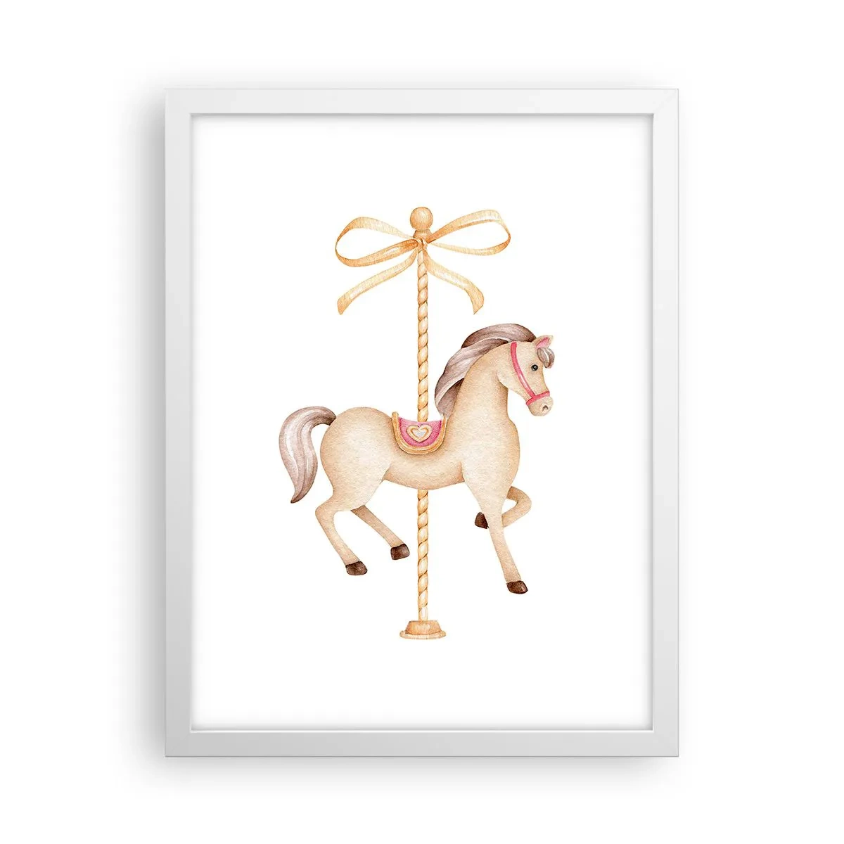 Póster en marco blanco - Al trote grácil - 30x40 cm