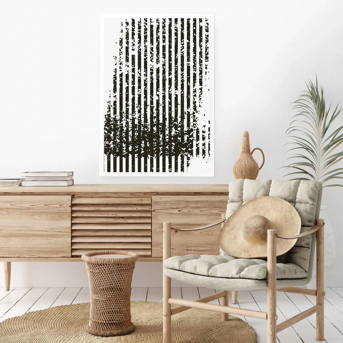 Póster - Patrón abstracto con líneas y textura. - 50x70cm - Ritmo y ruido - Decoración de pared moderna para salón y dormitorio ARTTOR