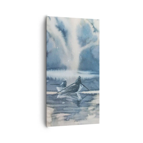 Cuadro sobre lienzo - Impresión de Imagen - Pescadores en su paraíso - 65x120 cm