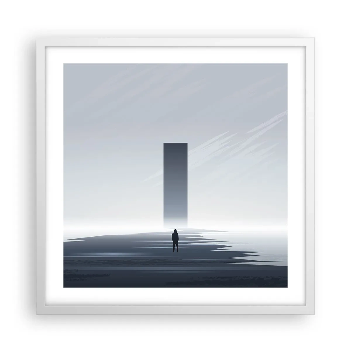 Póster en marco blanco - ¿Oportunidad o amenaza? - 50x50 cm