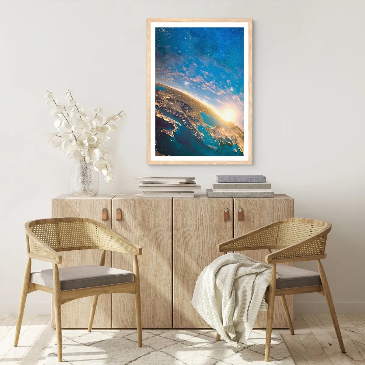 Póster en marco roble claro - Mirémonos a nosotros mismos desde la distancia - 30x40 cm