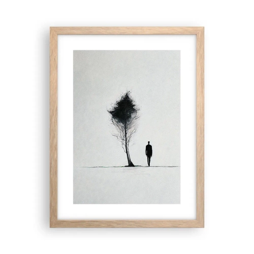 Póster en marco roble claro - Todos deambulamos alguna vez - 30x40 cm