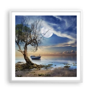 Póster en marco blanco - ¿Es el final o el principio? - 60x60 cm