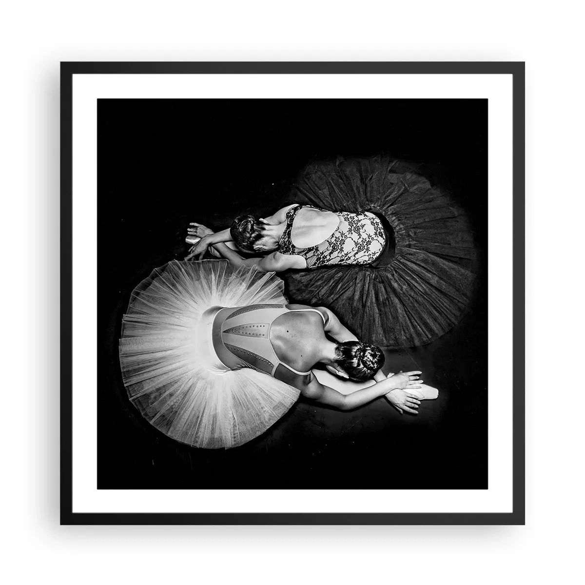 Póster en marco negro - Yin y yang: el equilibrio perfecto - 60x60 cm