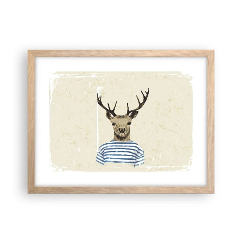 Póster en marco roble claro - Porque me gustan las camisas de rayas - 40x30 cm