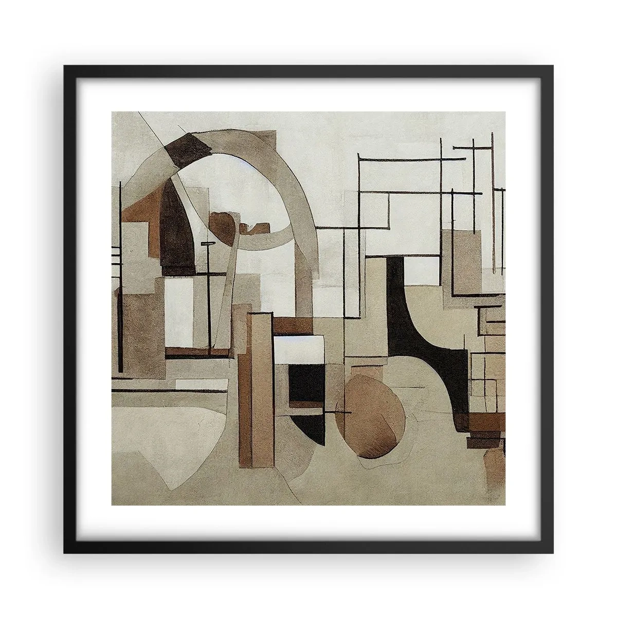 Póster en marco negro - Paisaje urbano 2.0 - 50x50 cm