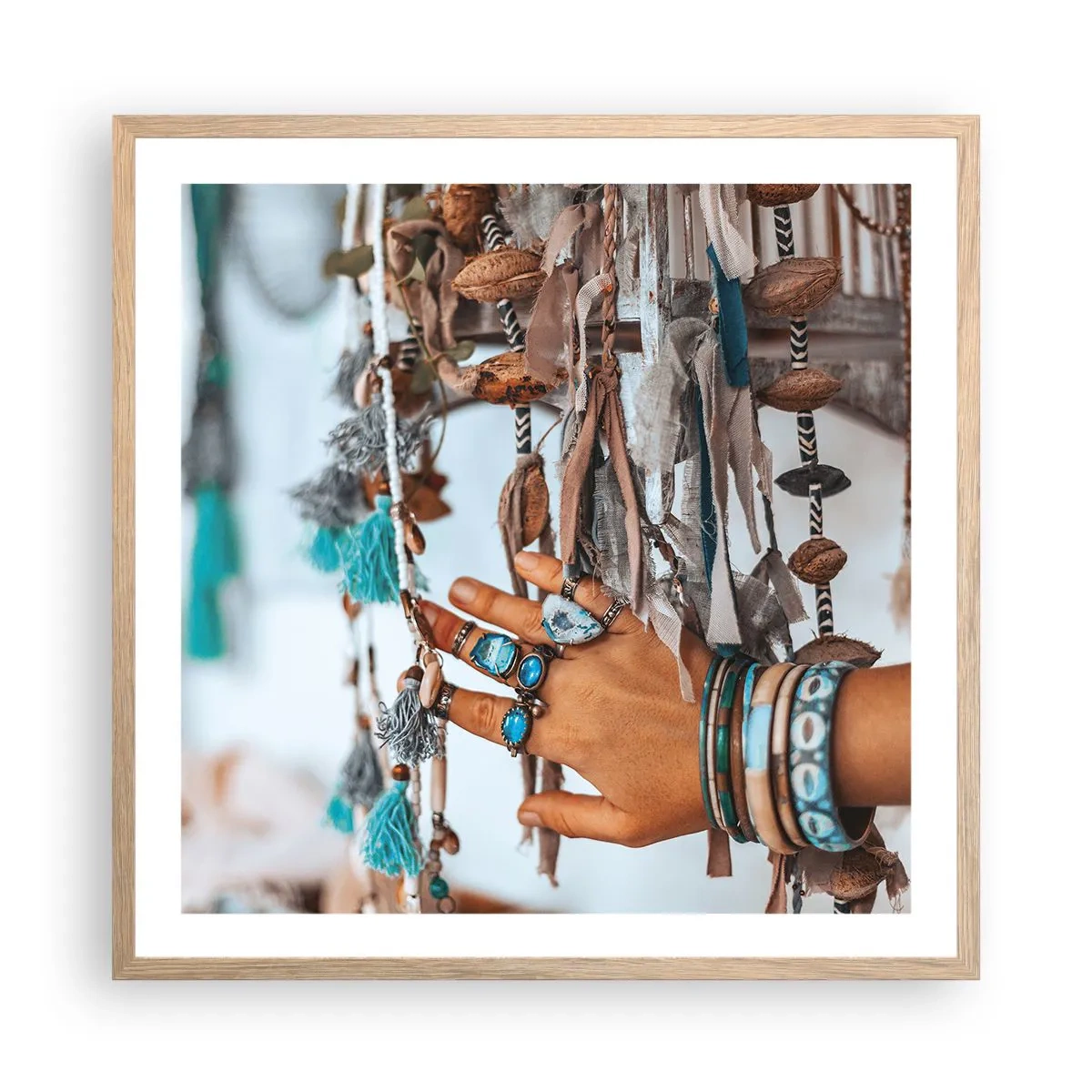 Póster en marco roble claro - Tesoros locales - 60x60 cm