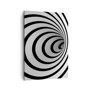 Cuadro sobre lienzo - Impresión de Imagen - Una espiral en blanco y negro que crea un efecto hipnótico. - 50x70cm - ¿Tampoco puedes resistirte? - Decoración de pared moderna para salón y dormitorio ARTTOR