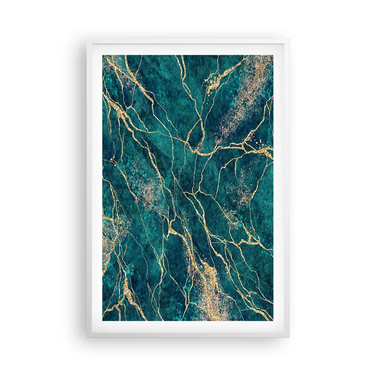 Póster en marco blanco - Riachuelos de oro - 61x91 cm