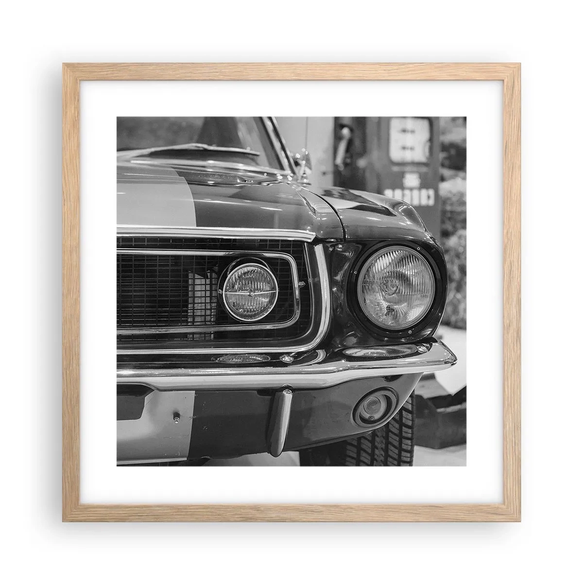 Póster en marco roble claro - Paseo rudo - 40x40 cm