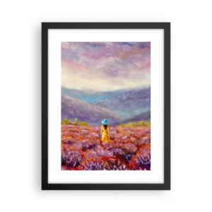 Póster en marco negro - En un mundo de lavanda - 30x40 cm