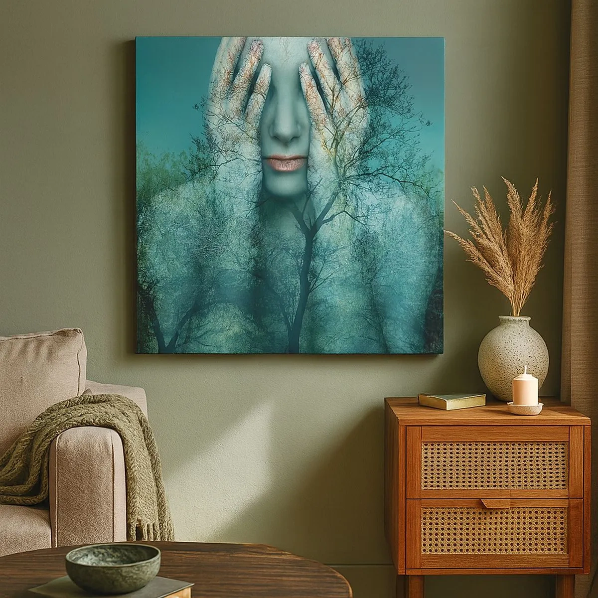 Cuadro sobre lienzo - Impresión de Imagen - Sumergida en azul - 30x30 cm