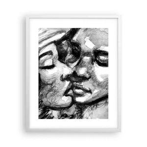 Póster en marco blanco - Un momento tierno - 40x50 cm
