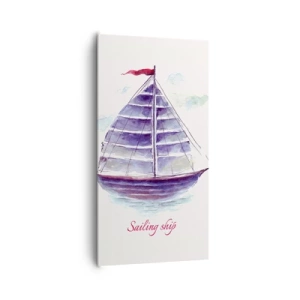 Cuadro sobre lienzo - Impresión de Imagen - Velas izadas y aguas tranquilas - 65x120 cm