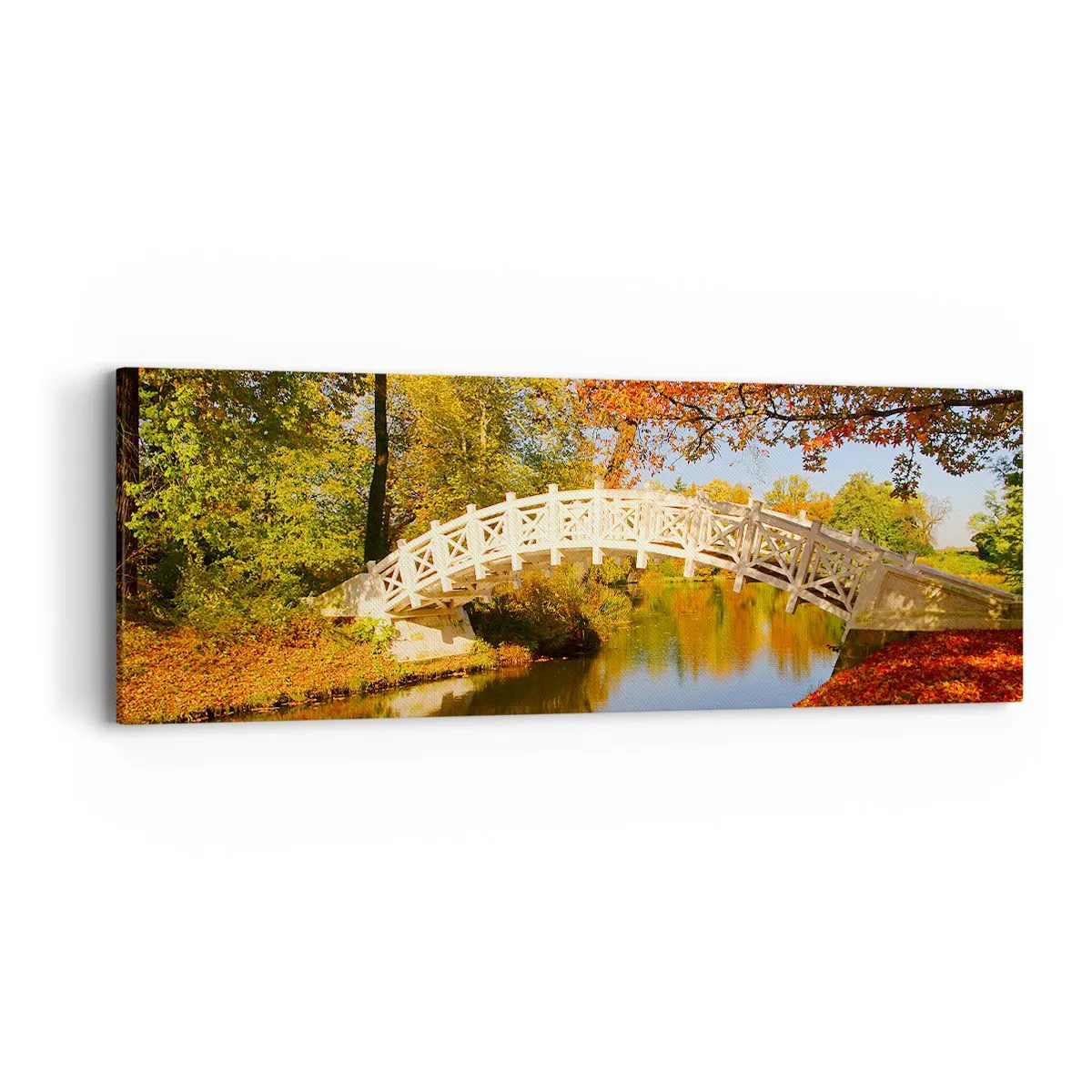 Cuadro sobre lienzo - Impresión de Imagen - En un puente blanco de suspiros - 90x30 cm
