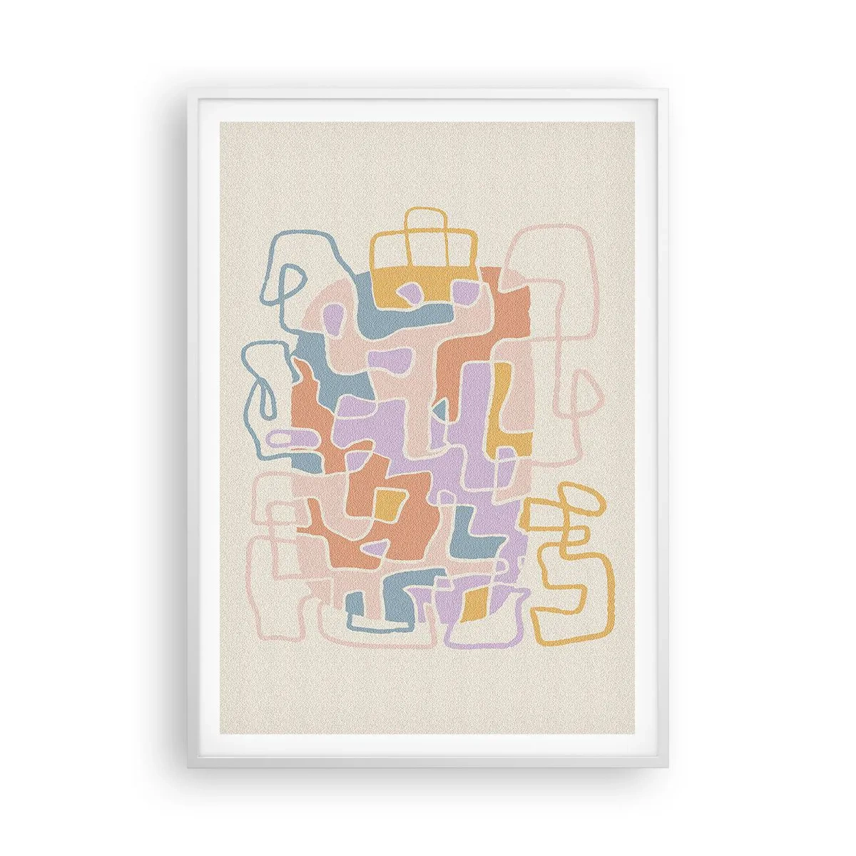 Póster en marco blanco - Laberinto - una alegre aventura - 70x100 cm