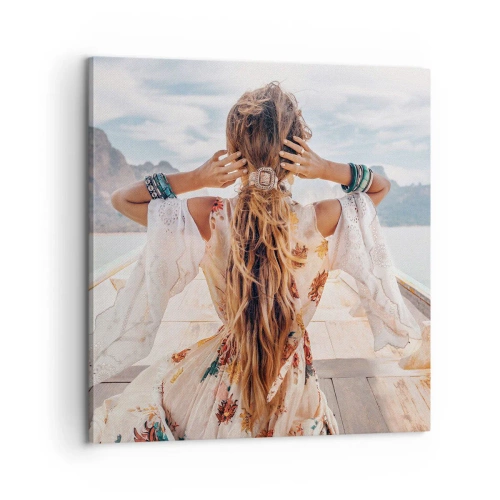 Cuadro sobre lienzo - Impresión de Imagen - Rumbo a la felicidad - 60x60 cm