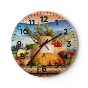 Reloj de pared - Reloj de vidrio - La alegría de vivir italiana - 30x30 cm